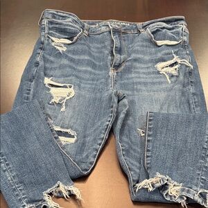 American Eagle Outfitters Ripped Blue Boyfriend Jeans